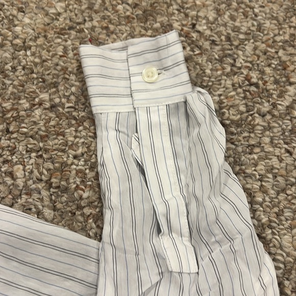 NWOT. Ann Taylor Loft Top. White with Blur Stripes. SZ XS - Picture 2 of 10